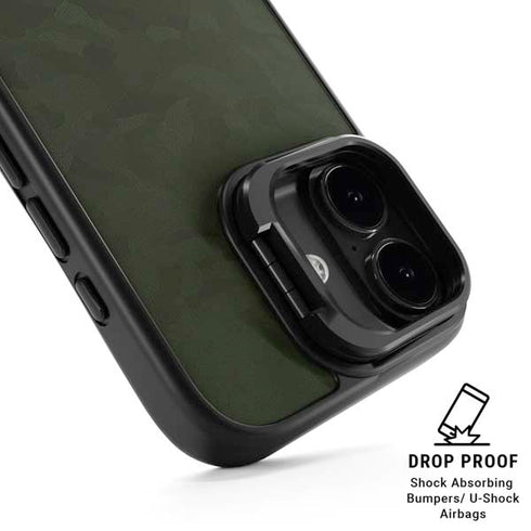 Military Green Shadow Camo iPhone 17 Kickstand Case