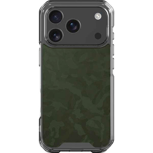 Military Green Shadow Camo iPhone 17 Pro Clear Case