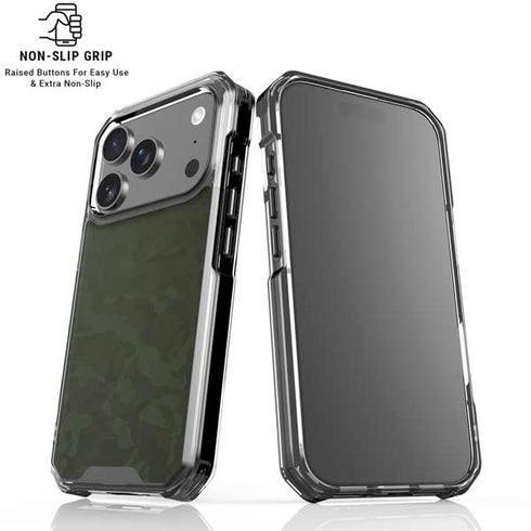 Military Green Shadow Camo iPhone 17 Pro Clear Case