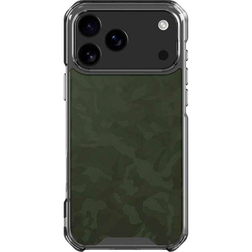 Military Green Shadow Camo iPhone 17 Pro Max Clear Case