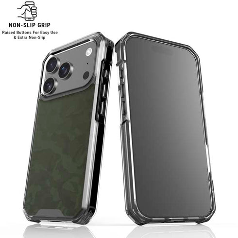 Military Green Shadow Camo iPhone 17 Pro Max Clear Case