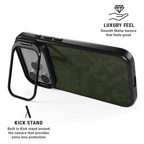 Military Green Shadow Camo iPhone 17 Pro Max Kickstand Case