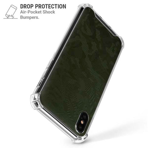Military Green Shadow Camo iPhone X/XS Clear Case