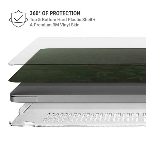 Military Green Shadow Camo MacBook Pro 14in (2021-24) Case plus Skin