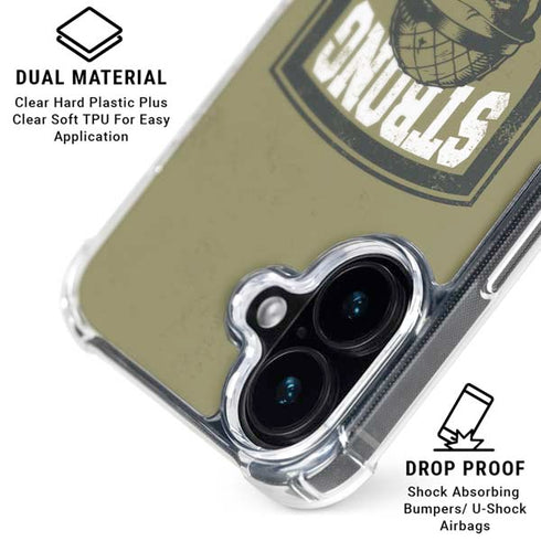 Military Strong iPhone 16 Plus Clear Case