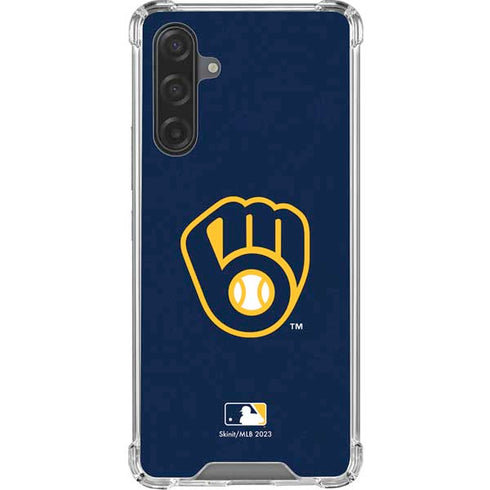MLB Milwaukee Brewers - Solid Distressed Galaxy A17 Clear Case