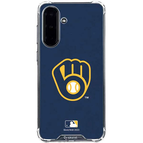 MLB Milwaukee Brewers - Solid Distressed Galaxy A36 5G Clear Case