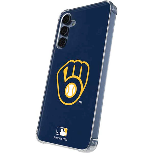 MLB Milwaukee Brewers - Solid Distressed Galaxy A55 5G Clear Case