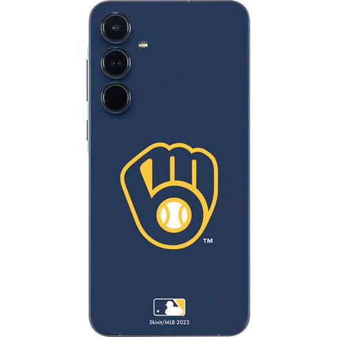 MLB Milwaukee Brewers - Solid Distressed Galaxy A55 5G Skin