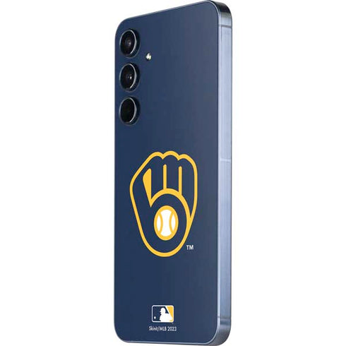 MLB Milwaukee Brewers - Solid Distressed Galaxy A55 5G Skin