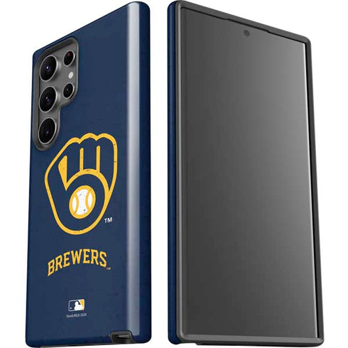 MLB Milwaukee Brewers - Solid Distressed Galaxy S23 Ultra Pro Case