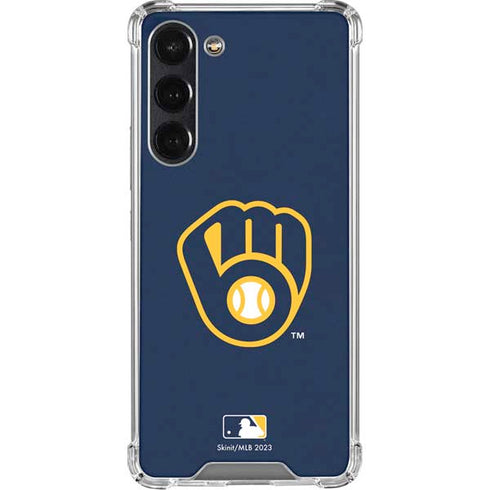 MLB Milwaukee Brewers - Solid Distressed Galaxy S24 FE Clear Case