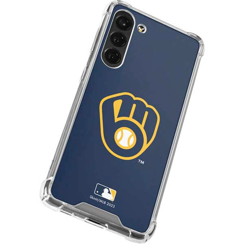 MLB Milwaukee Brewers - Solid Distressed Galaxy S24 FE Clear Case