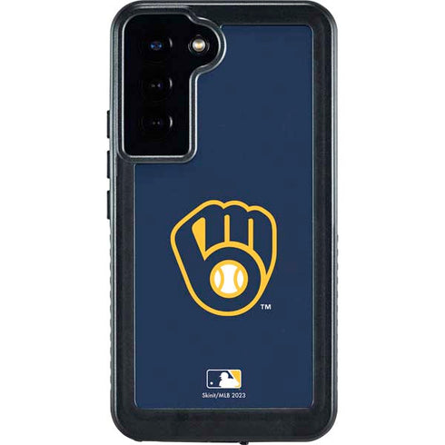 MLB Milwaukee Brewers - Solid Distressed Galaxy S24 Plus Waterproof Case