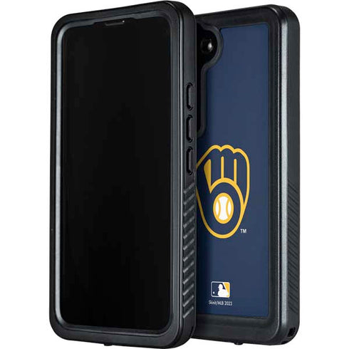 MLB Milwaukee Brewers - Solid Distressed Galaxy S24 Plus Waterproof Case
