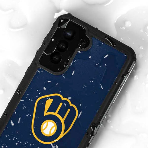 MLB Milwaukee Brewers - Solid Distressed Galaxy S24 Plus Waterproof Case