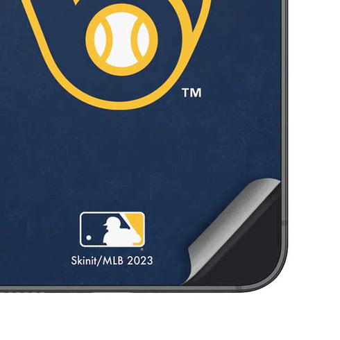 MLB Milwaukee Brewers - Solid Distressed Galaxy S24 Skin