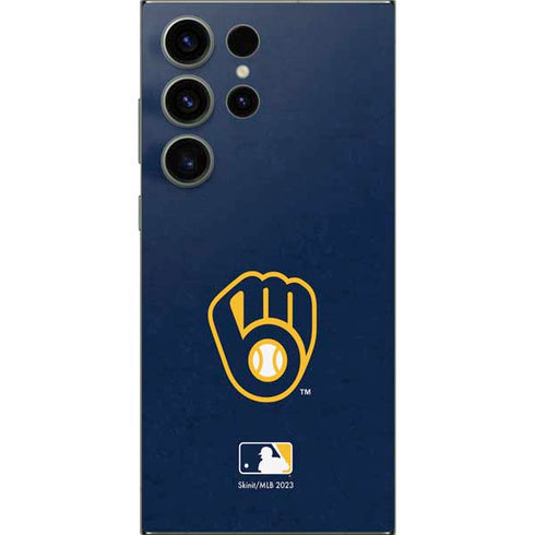 MLB Milwaukee Brewers - Solid Distressed Galaxy S25 Ultra Skin
