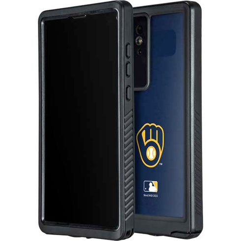 MLB Milwaukee Brewers - Solid Distressed Galaxy S24 Ultra Waterproof Case