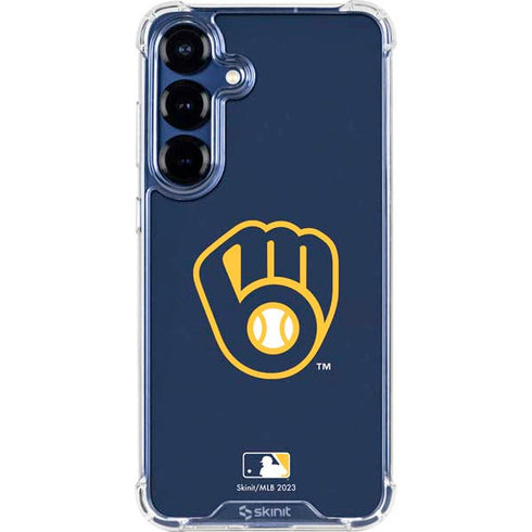 MLB Milwaukee Brewers - Solid Distressed Galaxy S25 Clear Case