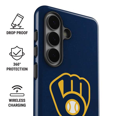 MLB Milwaukee Brewers - Solid Distressed Galaxy S26 Impact Case