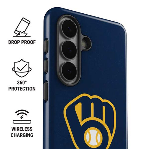 MLB Milwaukee Brewers - Solid Distressed Galaxy S26 Plus Impact Case