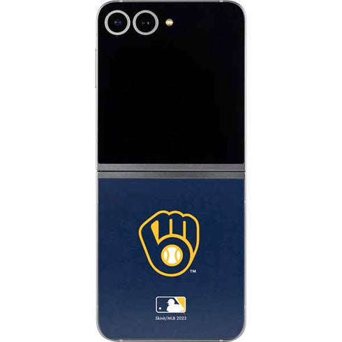MLB Milwaukee Brewers - Solid Distressed Galaxy Z Flip6 Skin