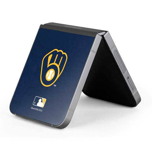 MLB Milwaukee Brewers - Solid Distressed Galaxy Z Flip6 Skin