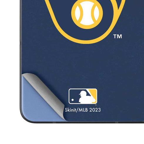 MLB Milwaukee Brewers - Solid Distressed Galaxy Z Fold5 5G Skin