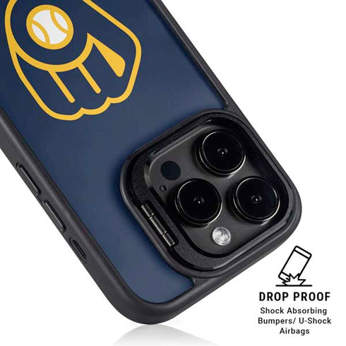 MLB Milwaukee Brewers - Solid Distressed iPhone 13 Pro Kickstand Case