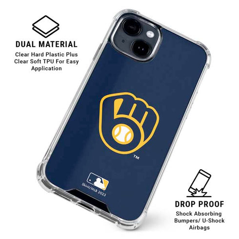 MLB Milwaukee Brewers - Solid Distressed iPhone 15 Clear Case