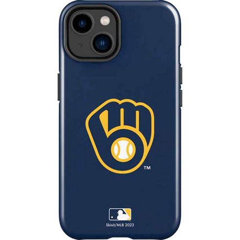 MLB Milwaukee Brewers - Solid Distressed iPhone 15 Impact Case
