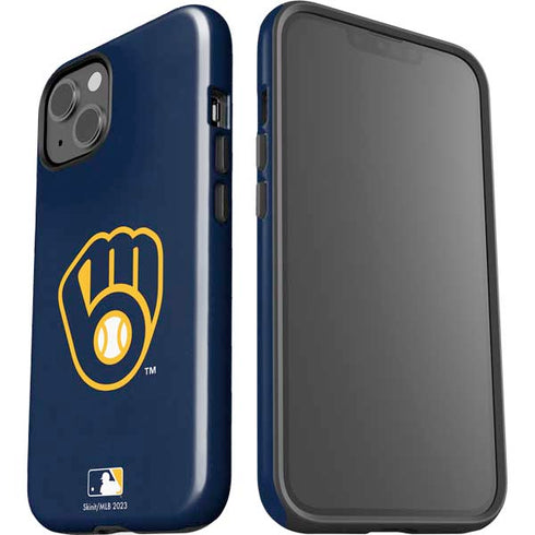 MLB Milwaukee Brewers - Solid Distressed iPhone 15 Impact Case