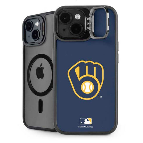 MLB Milwaukee Brewers - Solid Distressed iPhone 15 Kickstand Case