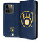 MLB Milwaukee Brewers - Solid Distressed iPhone 15 Pro Folio Case