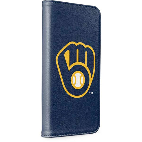 MLB Milwaukee Brewers - Solid Distressed iPhone 15 Pro Folio Case