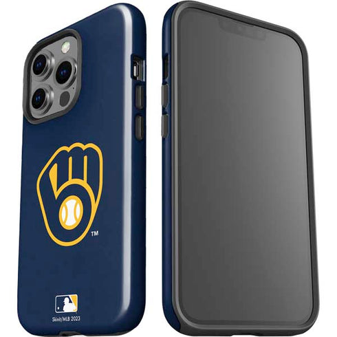 MLB Milwaukee Brewers - Solid Distressed iPhone 15 Pro Impact Case
