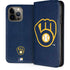 MLB Milwaukee Brewers - Solid Distressed iPhone 15 Pro Max Folio Case