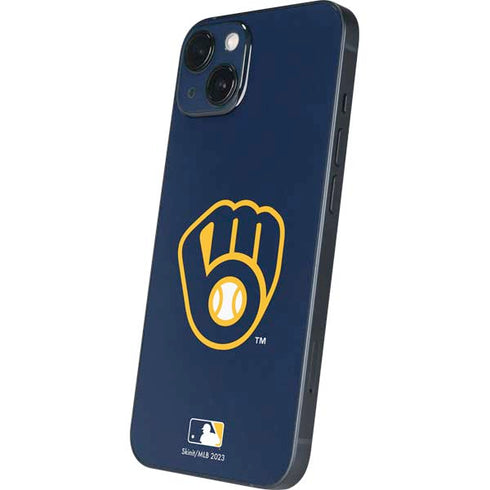 MLB Milwaukee Brewers - Solid Distressed iPhone 15 Skin