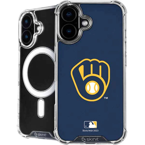 MLB Milwaukee Brewers - Solid Distressed iPhone 16 MagSafe Case
