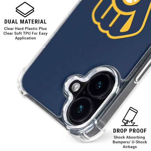 MLB Milwaukee Brewers - Solid Distressed iPhone 16 MagSafe Case