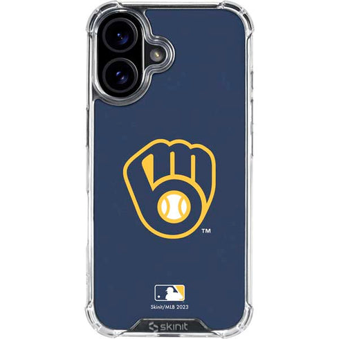 MLB Milwaukee Brewers - Solid Distressed iPhone 16 Plus Clear Case