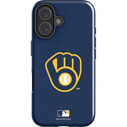 MLB Milwaukee Brewers - Solid Distressed iPhone 16 Plus Impact Case