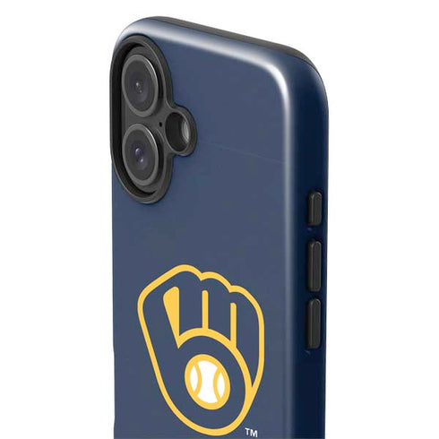 MLB Milwaukee Brewers - Solid Distressed iPhone 16 Plus Impact Case