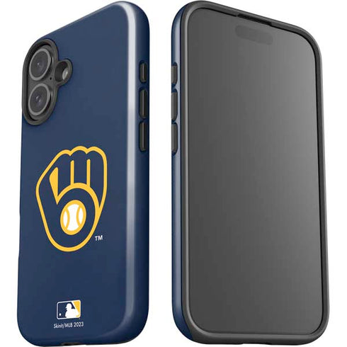 MLB Milwaukee Brewers - Solid Distressed iPhone 16 Plus Impact Case