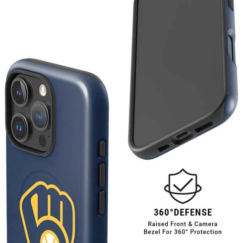 MLB Milwaukee Brewers - Solid Distressed iPhone 16 Pro Magsafe Impact Case