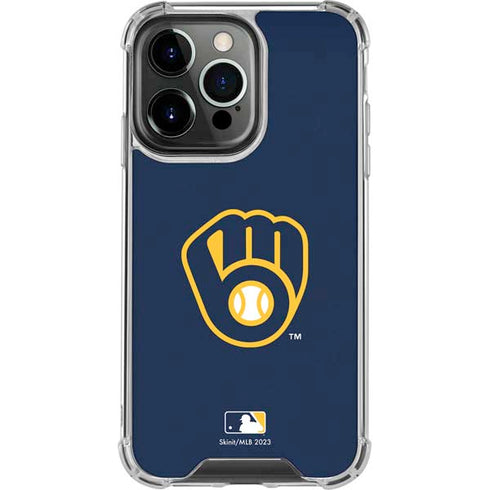 MLB Milwaukee Brewers - Solid Distressed iPhone 16 Pro Max Clear Case