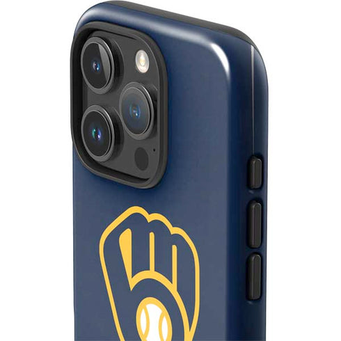 MLB Milwaukee Brewers - Solid Distressed iPhone 16 Pro Max Impact Case