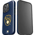 MLB Milwaukee Brewers - Solid Distressed iPhone 16 Pro Max Impact Case