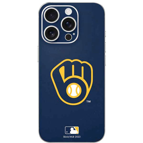 MLB Milwaukee Brewers - Solid Distressed iPhone 16 Pro Skin